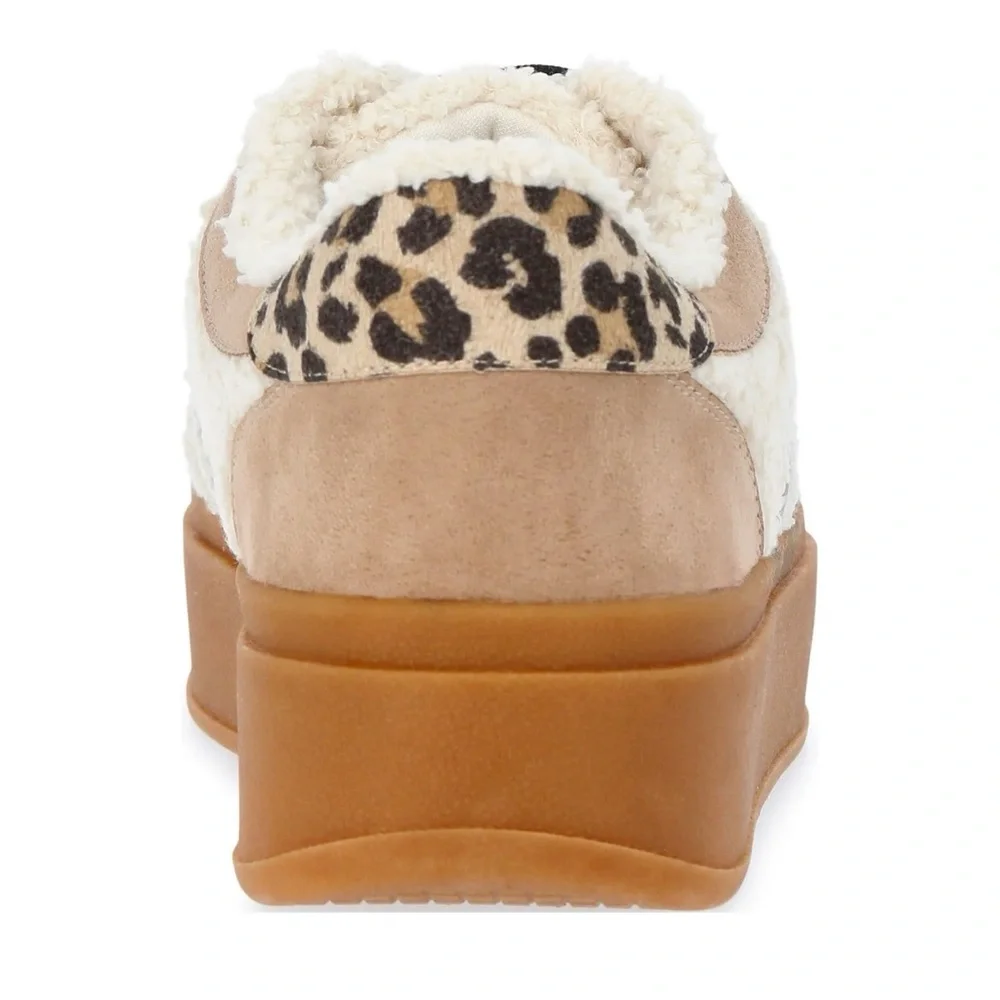 Women’s Cream & Tan Platform Sneakers with Black Detail